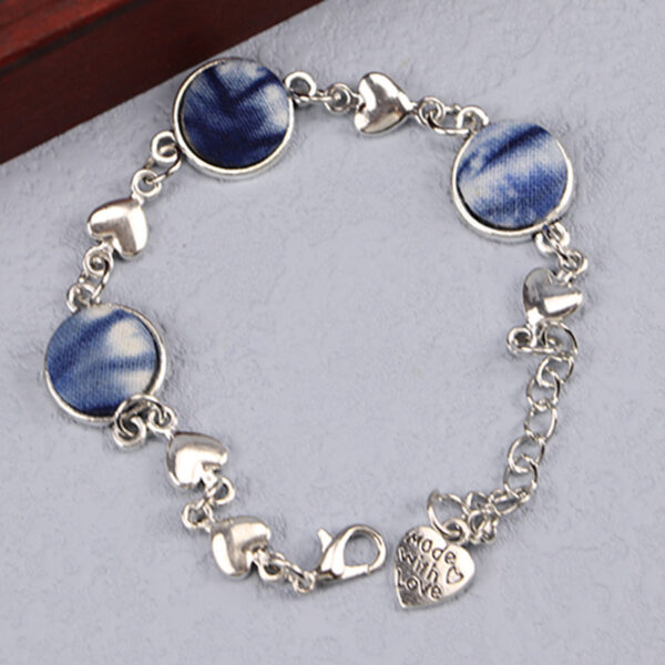 Ethnic Blue Dyed Tie-dye Bracelet Hand-stitched - Image 10