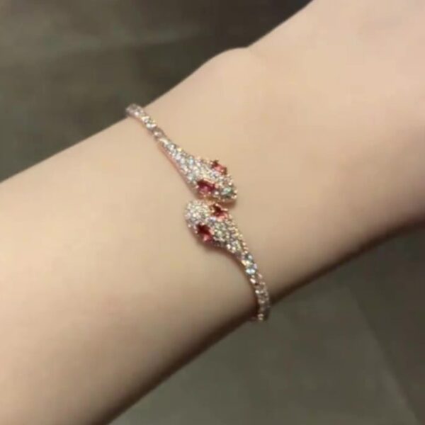 Red Spirit Snake Super  Micro Inlaid Zircon Bracelet - Image 5