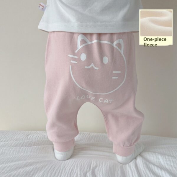 Baby Fleece-lined Cotton Men And Women Baby Single-layer Fleece-lined Cotton Pants - Image 4
