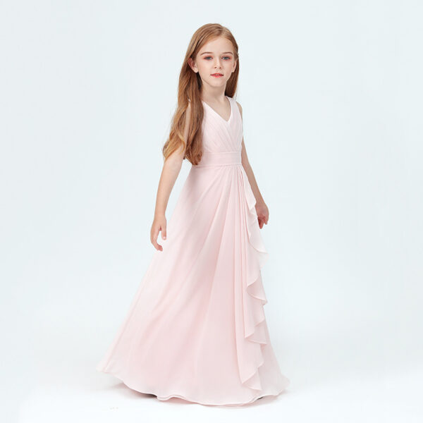 Spring Medium And Large Children Chiffon Sleeveless Children's Full Dress - Image 5