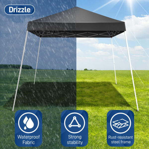 6X6ft Dark Gray Bevel, No Enclosure, Folding Shed, Oxford Cloth, Sprayed Iron Pipe, Portable - Image 2