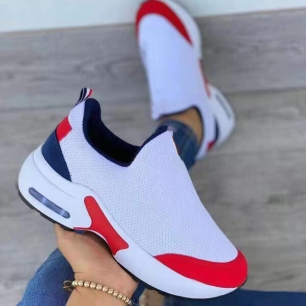 Women's Fashion Stretch Round Toe Knit Sneakers - Image 4