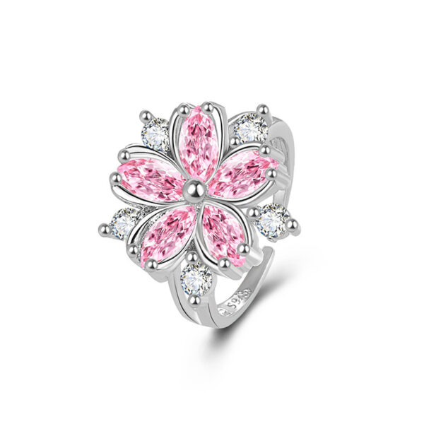 Exaggerated Plum Blossom Ring Flower Ring Female - Image 4