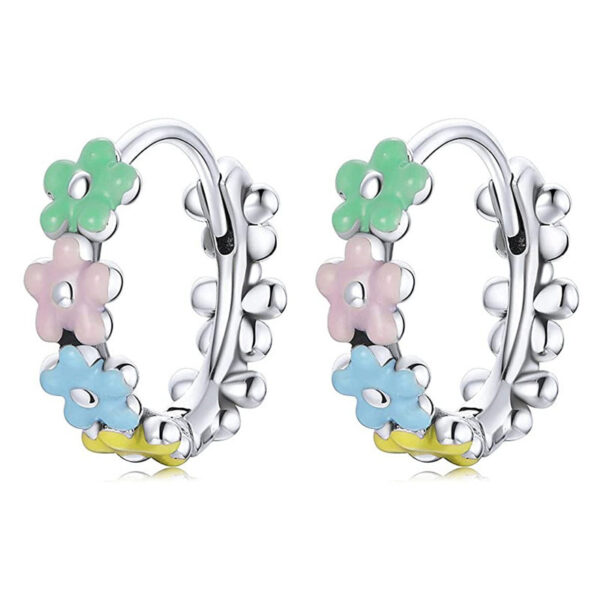 Niche Oil Dripping Small Flower Ear Clip Pastoral - Image 3