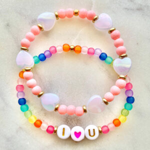 Colorful Dopamine Letter Love Acrylic Bracelet