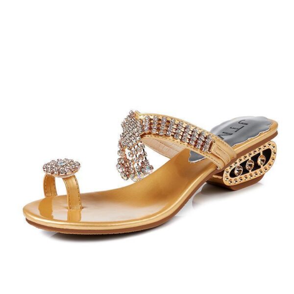 Flip-Flops Rhinestone Wedge Chunky Heel Non-slip - Image 8