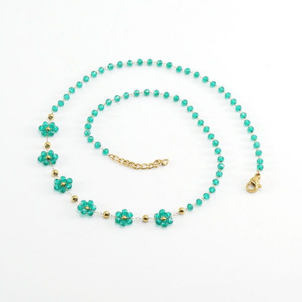Color Crystal Flowers Stainless Steel Bracelet - Image 9