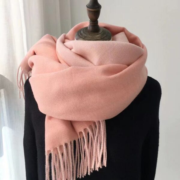 Double-sided Artificial Australian Wool Scarf Shawl - Image 9