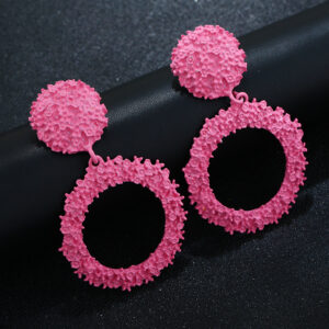 Simple Geometric Relief Flower Earrings