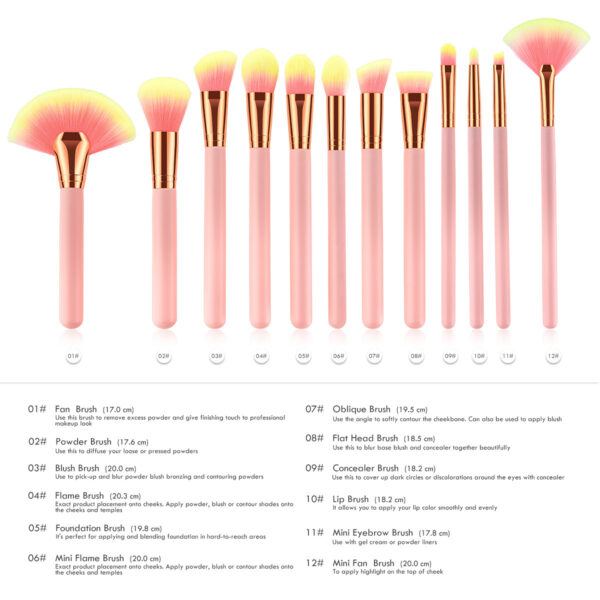 12pcs beauty makeup brushes - Image 4