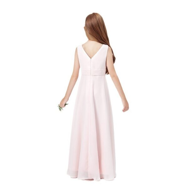 Spring Medium And Large Children Chiffon Sleeveless Children's Full Dress - Image 3
