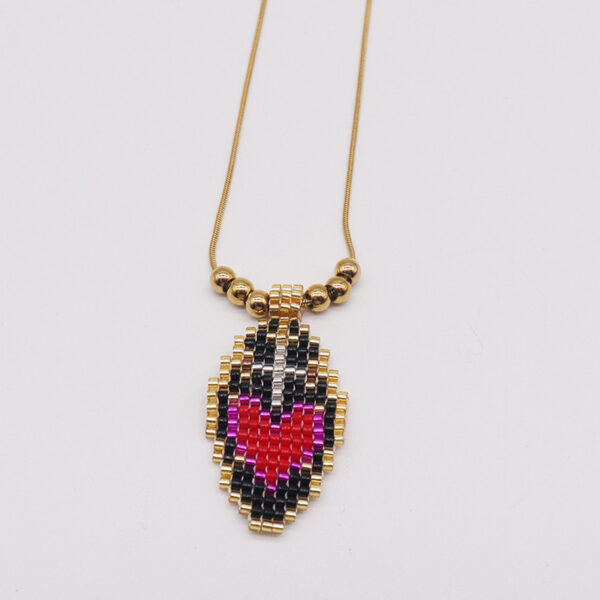 Ethnic I Love Tag Stainless Steel Necklace Handmade - Image 5