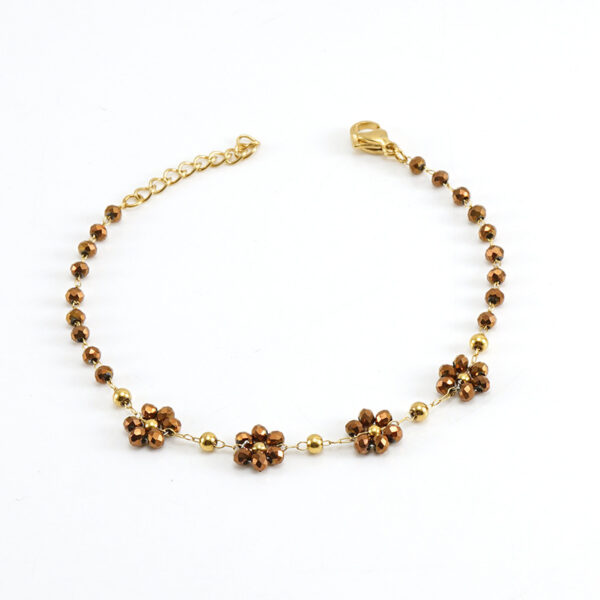 Color Crystal Flowers Stainless Steel Bracelet - Image 8