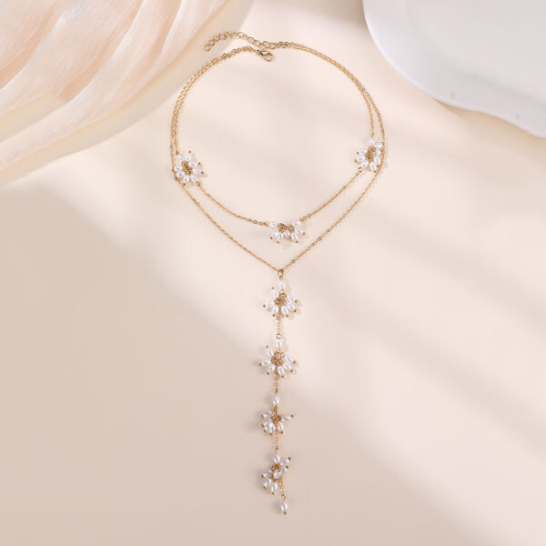 Exaggerated Long Tassel Women's Necklace Big Pearl - Image 9