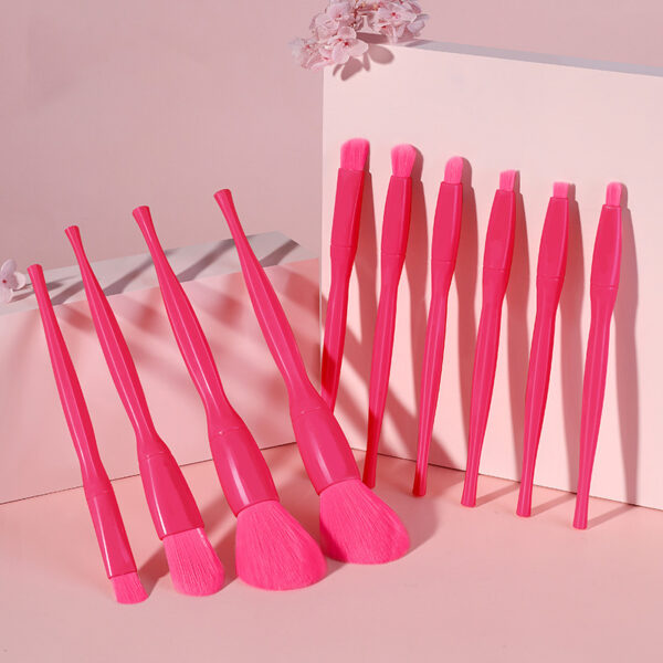 Makeup Brush Set 10 Candy Color Eyeshadow Blush Loose Powder High Gloss Repair Brush Foundation Beauty Tools Full Set - Image 2