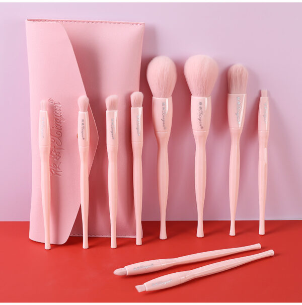 Makeup Brush Set 10 Candy Color Eyeshadow Blush Loose Powder High Gloss Repair Brush Foundation Beauty Tools Full Set - Image 9