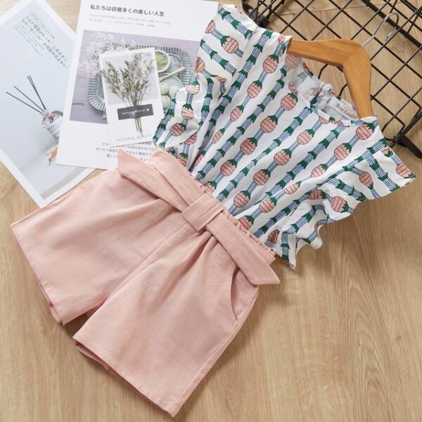Kids Girls Clothes For Baby Girl Kids T-Shirt Shorts Suit - Image 2