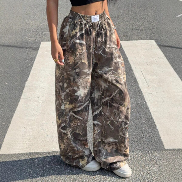 Slimming Casual Pants Hip Hop Retro Street Multi-pocket Camouflage Cargo Pants For Women Y2k Hip-hop Cargo Grunge Baggy Trousers - Image 3