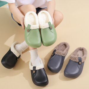 Female Plus Size Fleece-lined Home Cotton Slippers