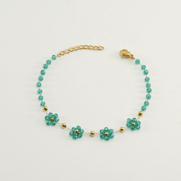 Color Crystal Flowers Stainless Steel Bracelet - Image 7