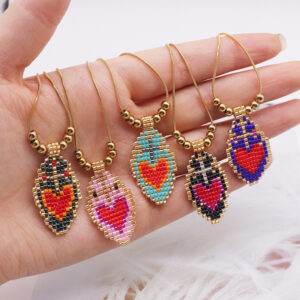 Ethnic I Love Tag Stainless Steel Necklace Handmade