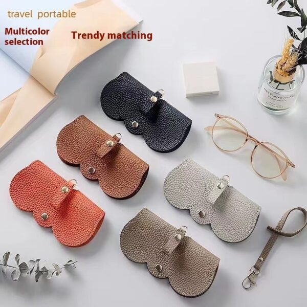 PU Sunglasses Bag Portable Glasses Case Cute Glasses Clip - Image 2