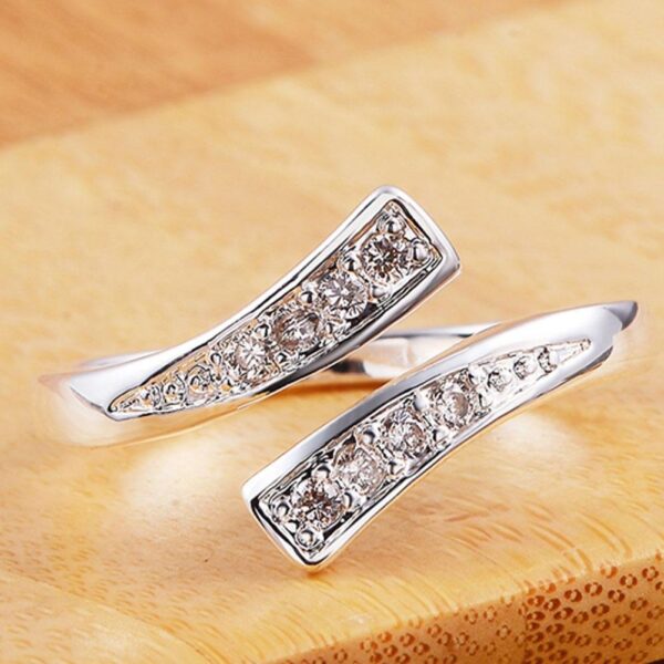 Popular Ornament Adjustable Micro Inlaid Zircon Open Ring - Image 3