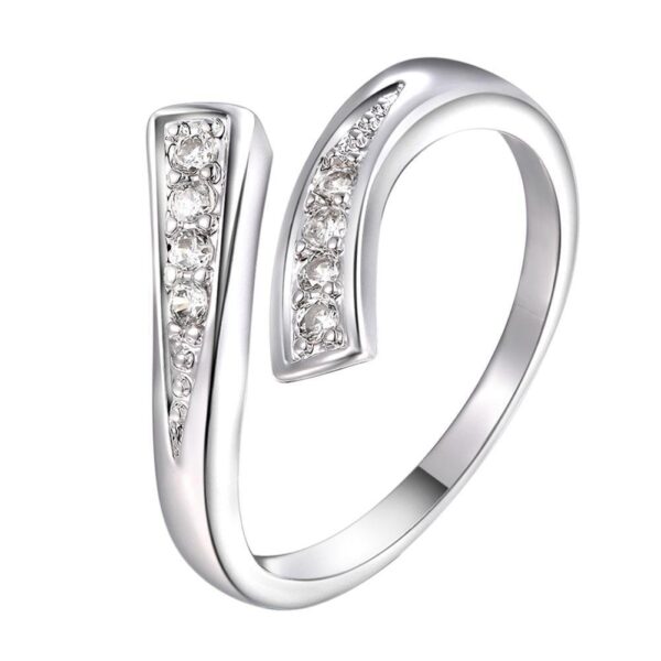 Popular Ornament Adjustable Micro Inlaid Zircon Open Ring - Image 5