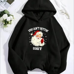 Women'S Christmas Santa Graphic Hoodie, CasualLong Sleeve Hooded Sweatshirt With Kangaroo Pocket, For All Seasons