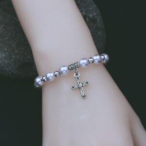 Vintage  Pearl Cross Bracelet
