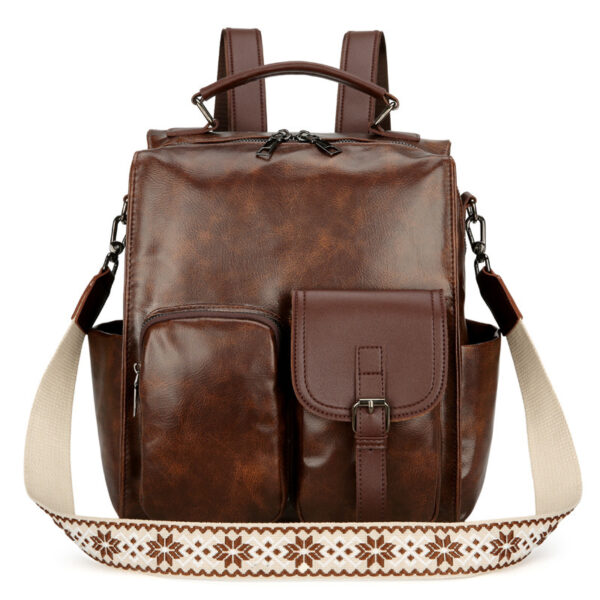 Preppy Style Casual Backpack Large Capacity Retro Schoolbag - Image 3