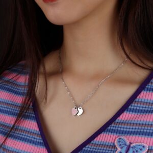 Necklace Love Enamel Heart Pendant Titanium Steel