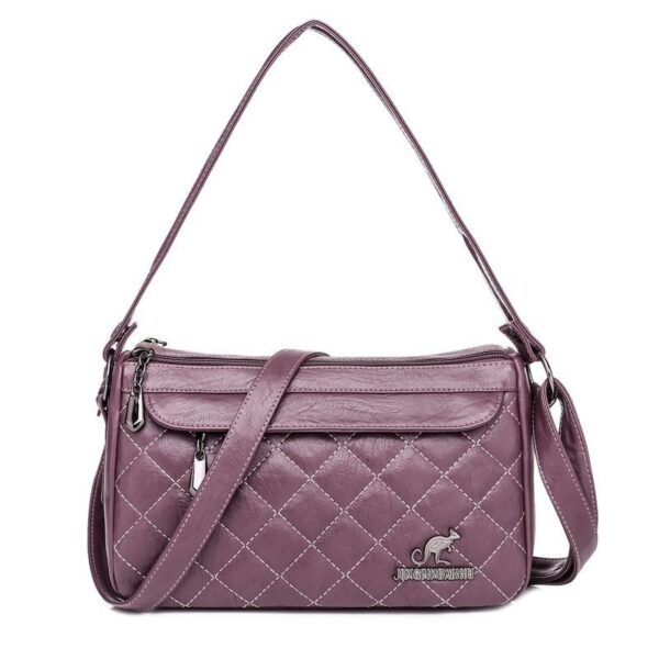 PU Soft Leather Textured Crossbody Bag - Image 9