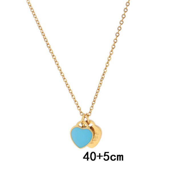 Necklace Love Enamel Heart Pendant Titanium Steel - Image 8