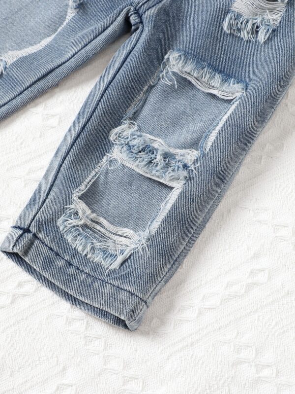 Children's Work Clothes Solid Color Vest Top And Jeans - Image 4