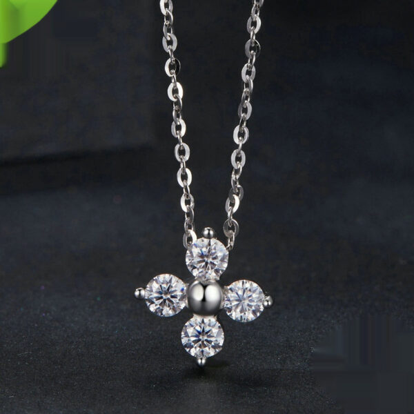 Classic Moissanite Light Luxury Lucky Clavicle Necklace For Women - Image 3