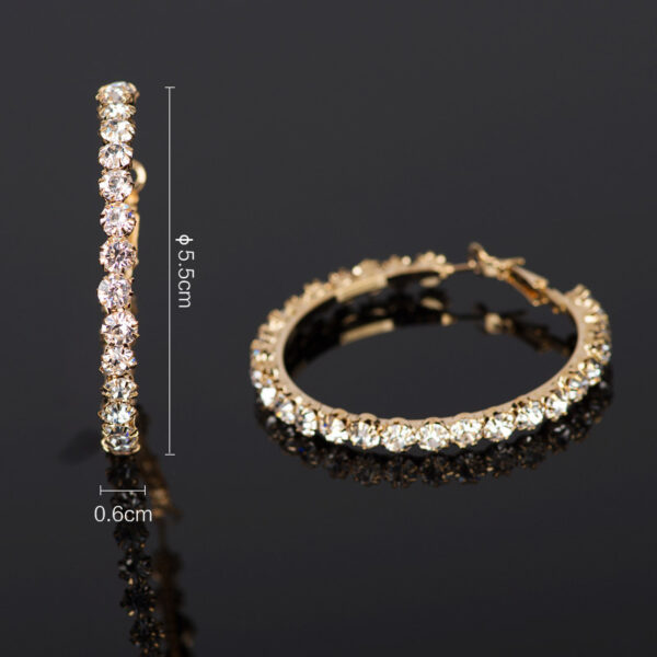 Popular Geometric Single Row Diamond Rhinestone Ear Ring - Image 2