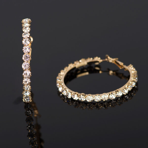 Popular Geometric Single Row Diamond Rhinestone Ear Ring - Image 4