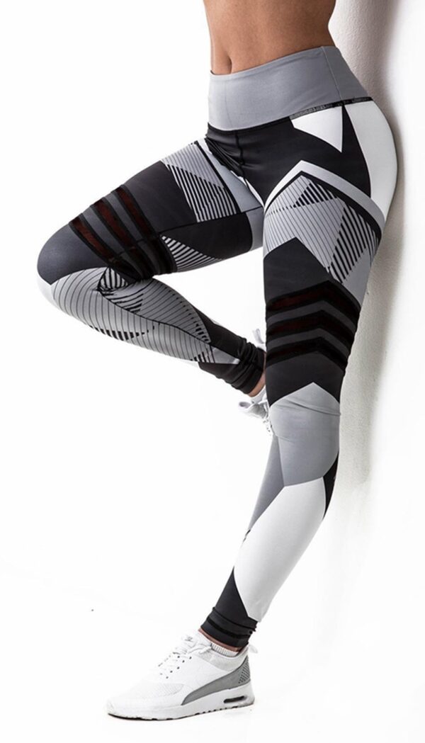 Printed Reflective Sport Yoga Pants Women Fitness Gym Leggings Running Compression Tights Quick Dry Sport Clothes Trousers - Image 3
