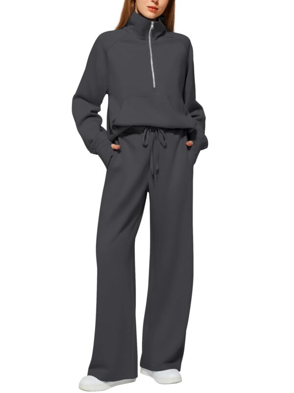 Solid Color Long-sleeved Sweater Trousers Suit Women's Suit - Image 6