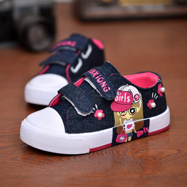 Children's Shoes Girls' Canvas Shoes Baby Sneakers Cowboy Breathable - Image 4