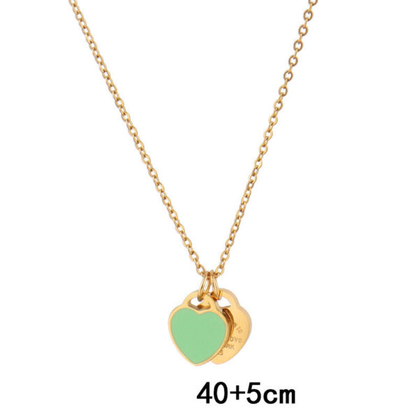 Necklace Love Enamel Heart Pendant Titanium Steel - Image 2