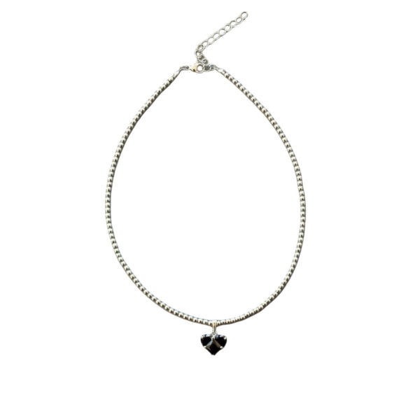 Cold Black Heart-shaped Zircon Pendant Necklace For Women - Image 4