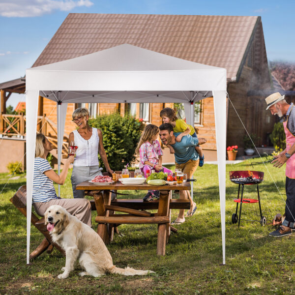 6.5x6.5ft White, No Surrounding Cloth, Folding Shed Oxford Cloth Sprayed Iron Pipe Portable - Image 7