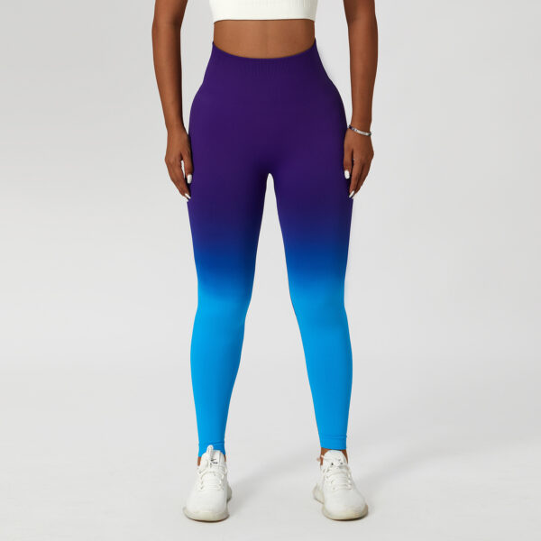 Gradient Fitness High Waist Sportswear Tight Outdoor Pants - Image 3