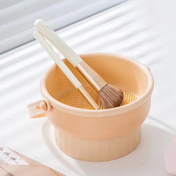 Makeup Brush Cleaning Bowl Beauty Egg Cleaning Tool Storage Set Brush Powder Puff Dry Cleaning Silicone Drying Shelf - Image 7