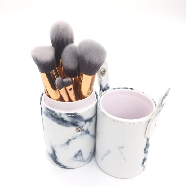 Factory direct sale marble pattern makeup brush 10 big small makeup brush beauty makeup tool make-up brush bag - Image 6