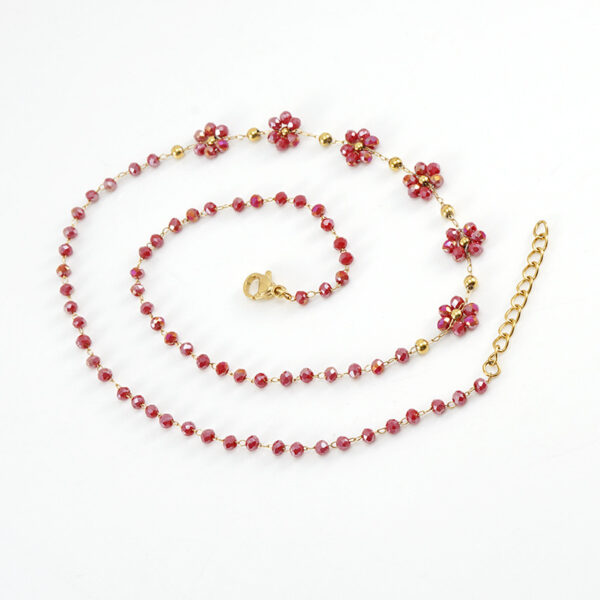 Color Crystal Flowers Stainless Steel Bracelet - Image 4