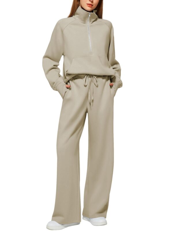 Solid Color Long-sleeved Sweater Trousers Suit Women's Suit - Image 10