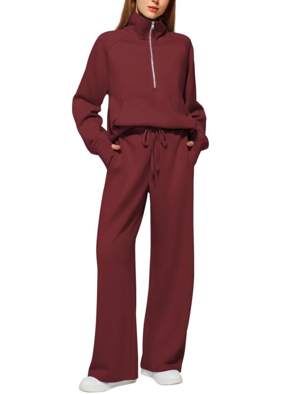 Solid Color Long-sleeved Sweater Trousers Suit Women's Suit - Image 7